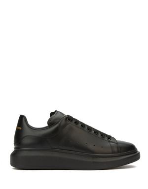 Oversize Siyah Logolu Erkek Deri Sneaker