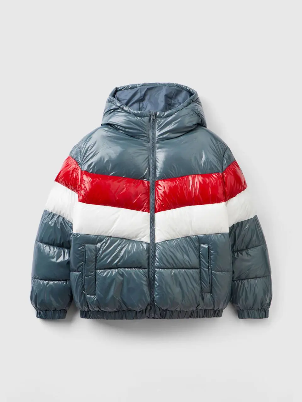 Benetton oversized fit color block padded jacket. 1