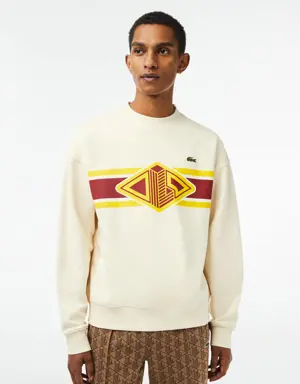 Lacoste Sweatshirt com estampado loose fit com decote redondo Lacoste para homem