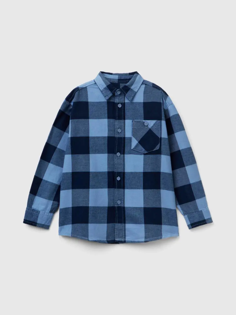 Benetton plaid shirt in 100% cotton. 1