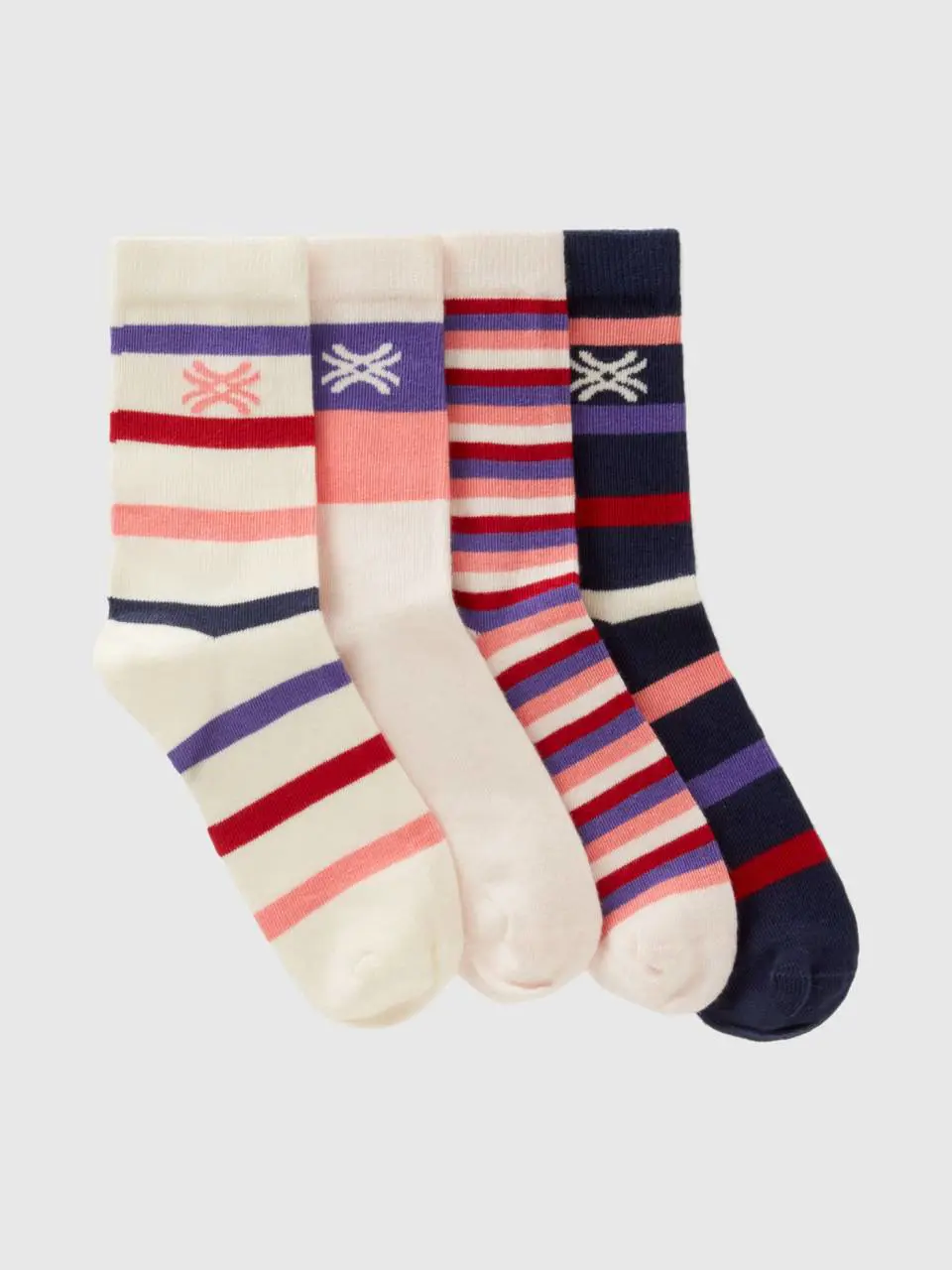 Benetton set of striped jacquard socks. 1