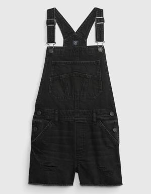 Kids Denim Shortalls black