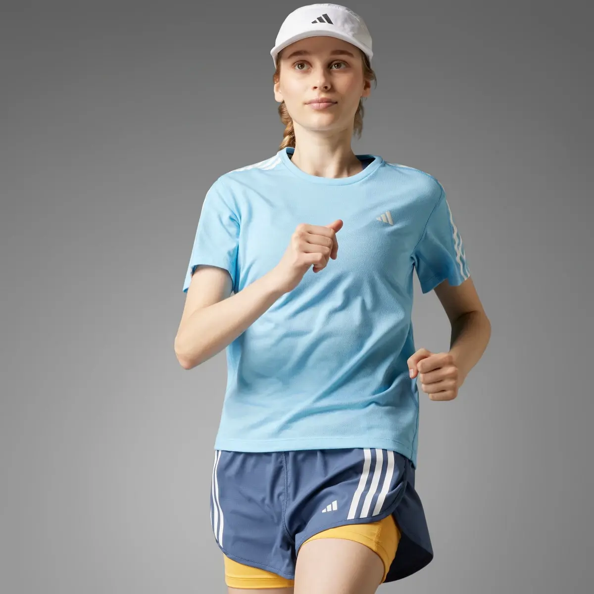 Adidas Own the Run 3-Stripes Tişört. 1