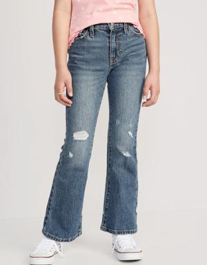 High-Waisted Flare Jeans for Girls blue