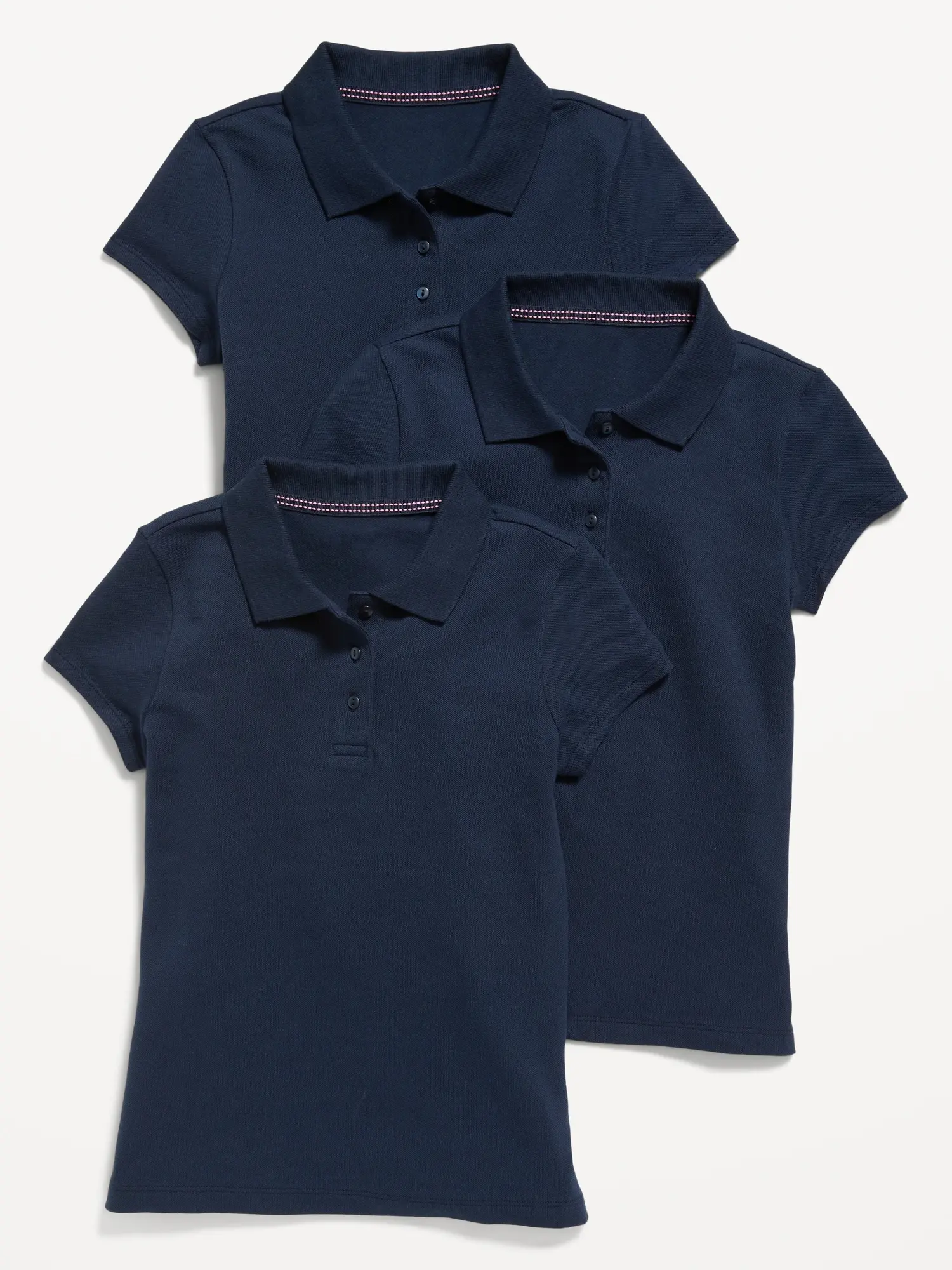 Old Navy Uniform Pique Polo Shirt 3-Pack for Girls blue. 1