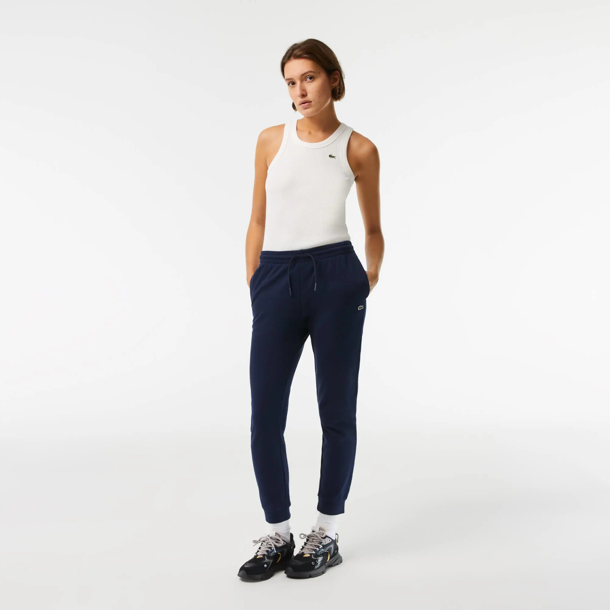 Lacoste Women's Lacoste Unbrushed Fleece Jogger Trackpants. 1