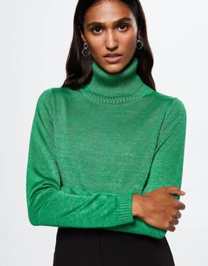 Turtleneck lurex sweater