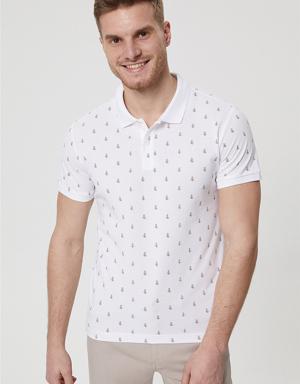 Pine Erkek Polo Yaka T-Shirt Beyaz
