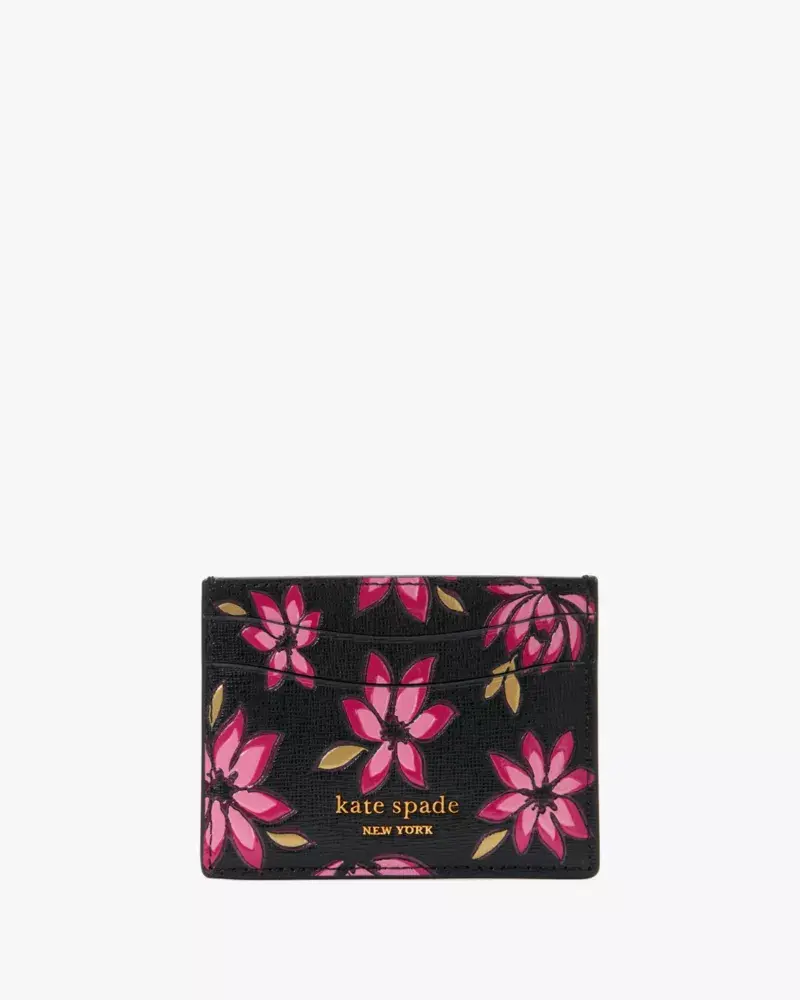 Kate Spade Morgan Winter Blooms Embossed Card Holder. 1