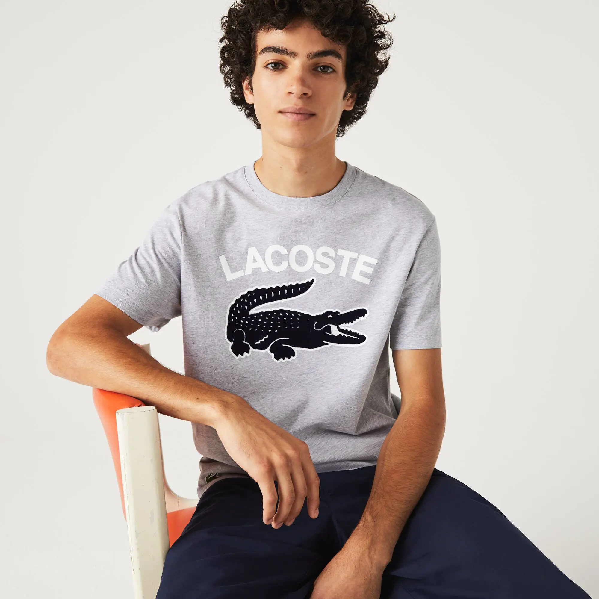 Lacoste T-shirt homme regular fit avec imprimé crocodile XL Lacoste. 1