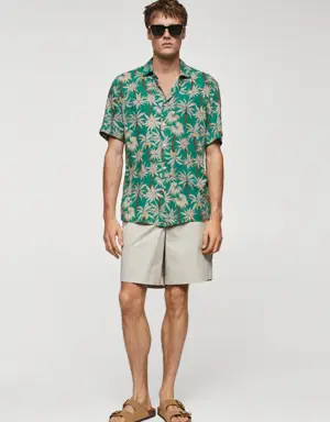 Hawaii desenli kısa kollu gömlek