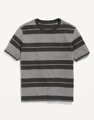Old Navy Softest Short-Sleeve Striped Pocket T-Shirt for Boys gray