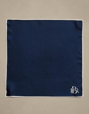 Solid Silk Pocket Square blue