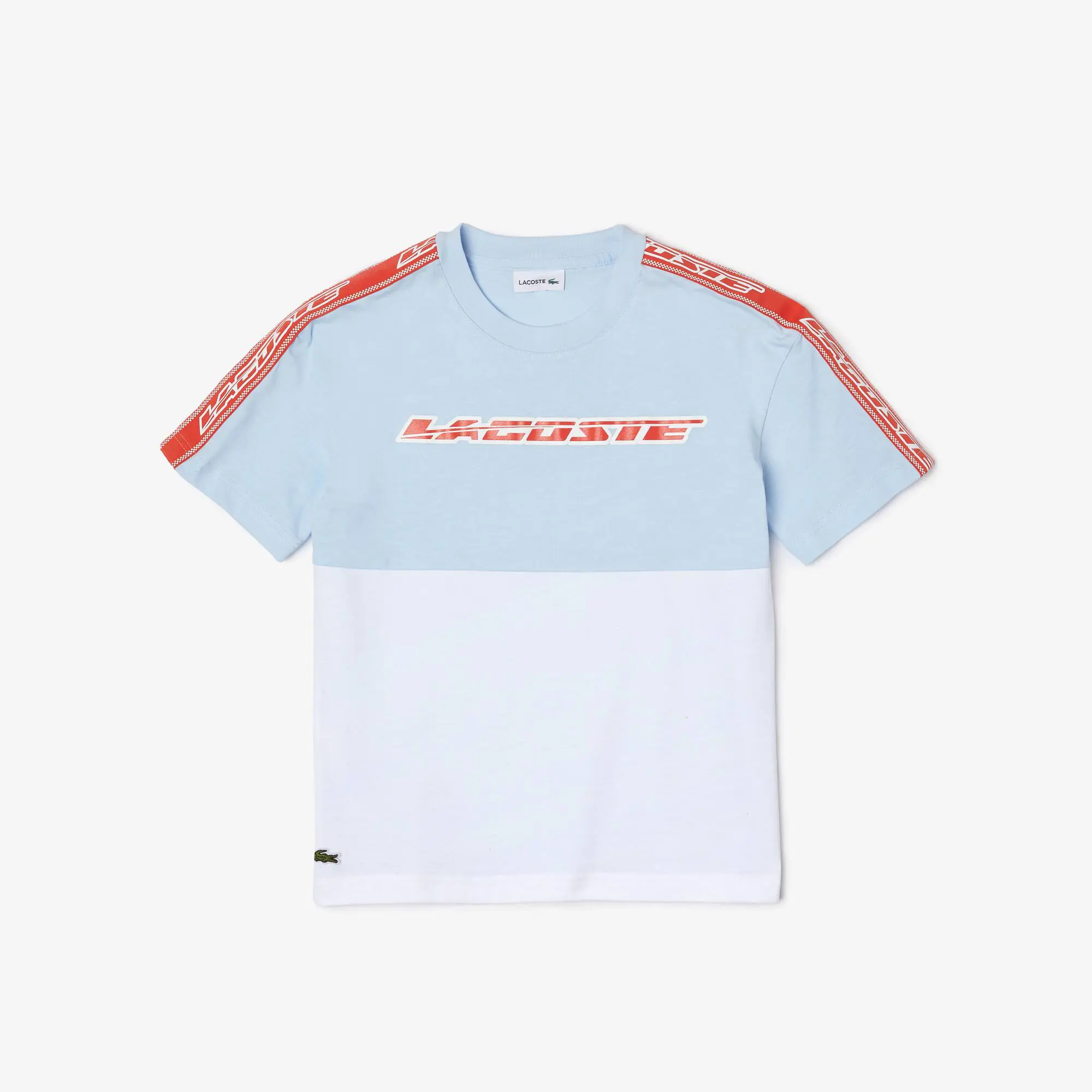 Lacoste Kids’ Lacoste Contrast Stripe Colourblock T-shirt. 1