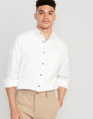Regular-Fit Everyday Non-Stretch Linen-Blend Shirt for Men white