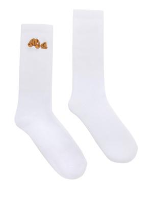 Beyaz Nakışlı Kadın Çorap