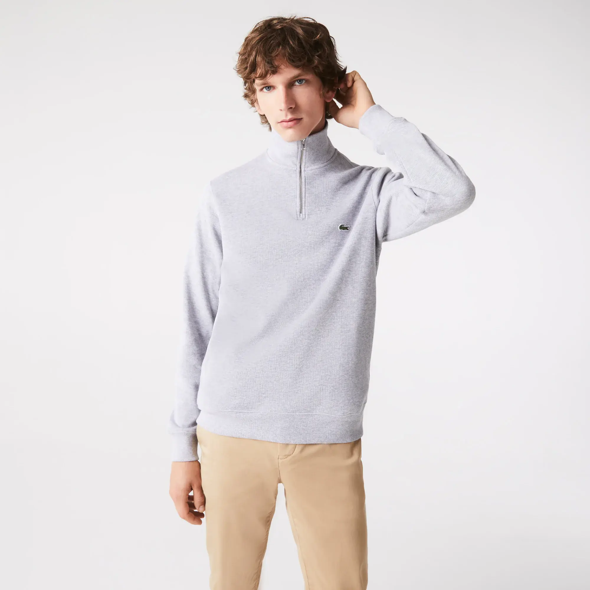 Lacoste Men's Half-Zip Cotton Sweatshirt. 1