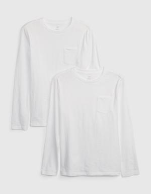 Kids Organic Cotton Pocket T-Shirt (2-Pack) white