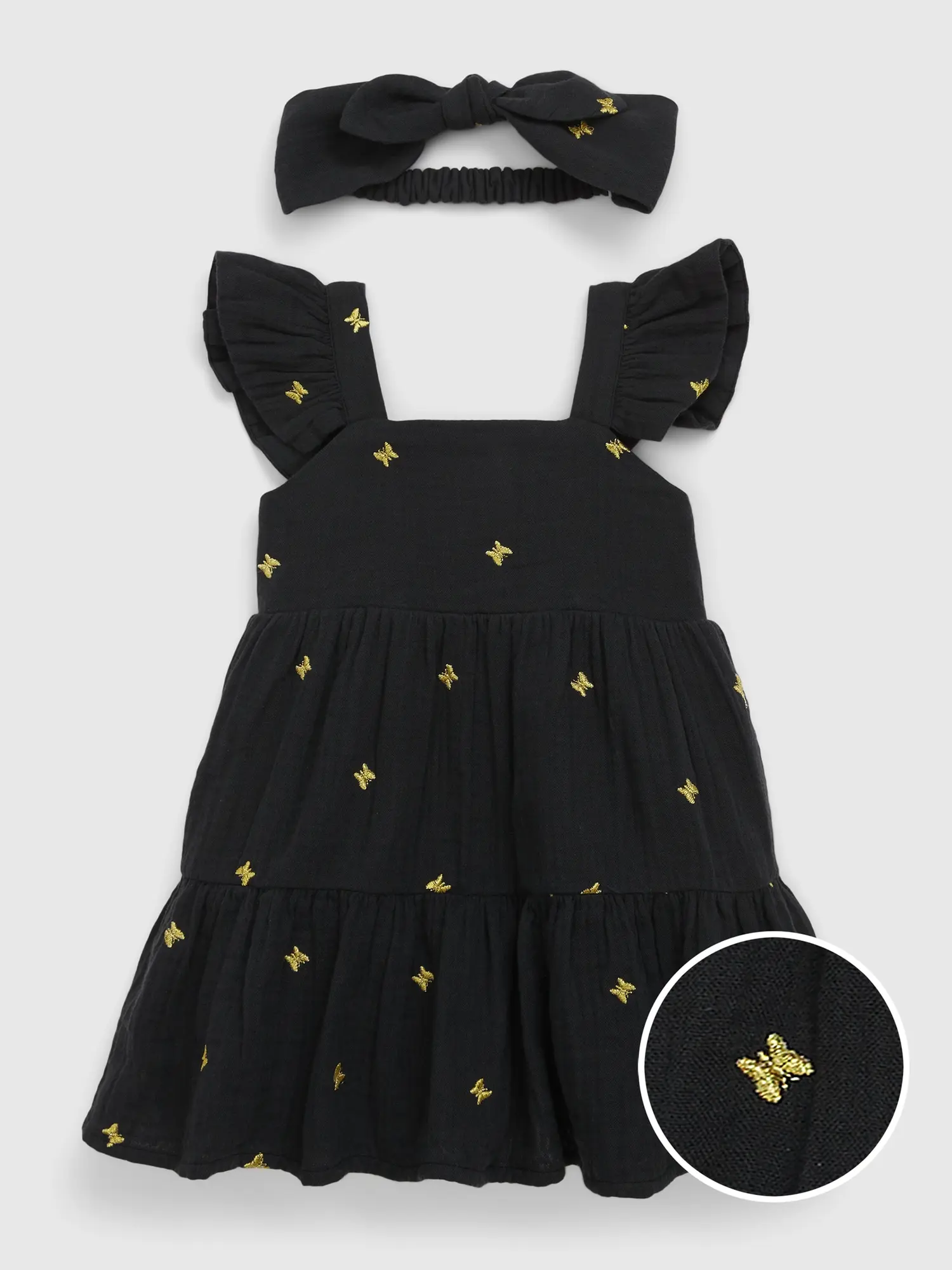 Gap Baby Butterfly Dress Set black. 1