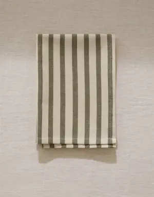 Gestreifte Serviette aus 100 % Baumwolle 50 x 50 cm