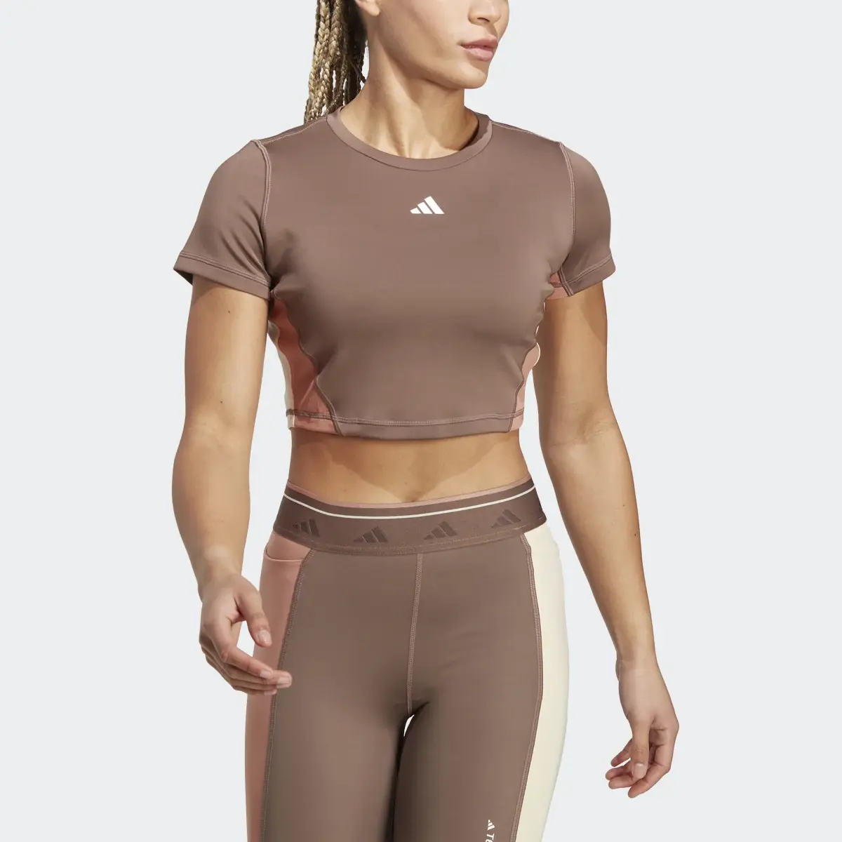 Adidas Training Colorblock Crop Top. 1