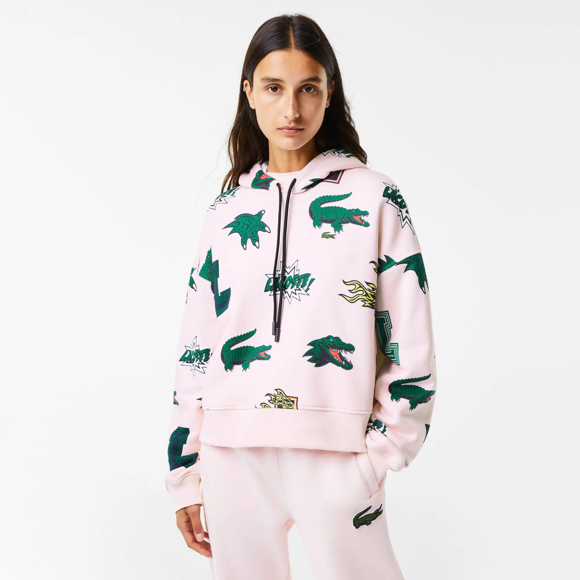 Lacoste Sudadera de mujer Holiday oversized fit en felpa con capucha. 1