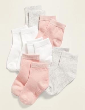 Unisex 6-Pack Crew Socks for Toddler & Baby pink