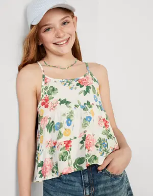 Printed Tiered Swing Cami Top for Girls multi