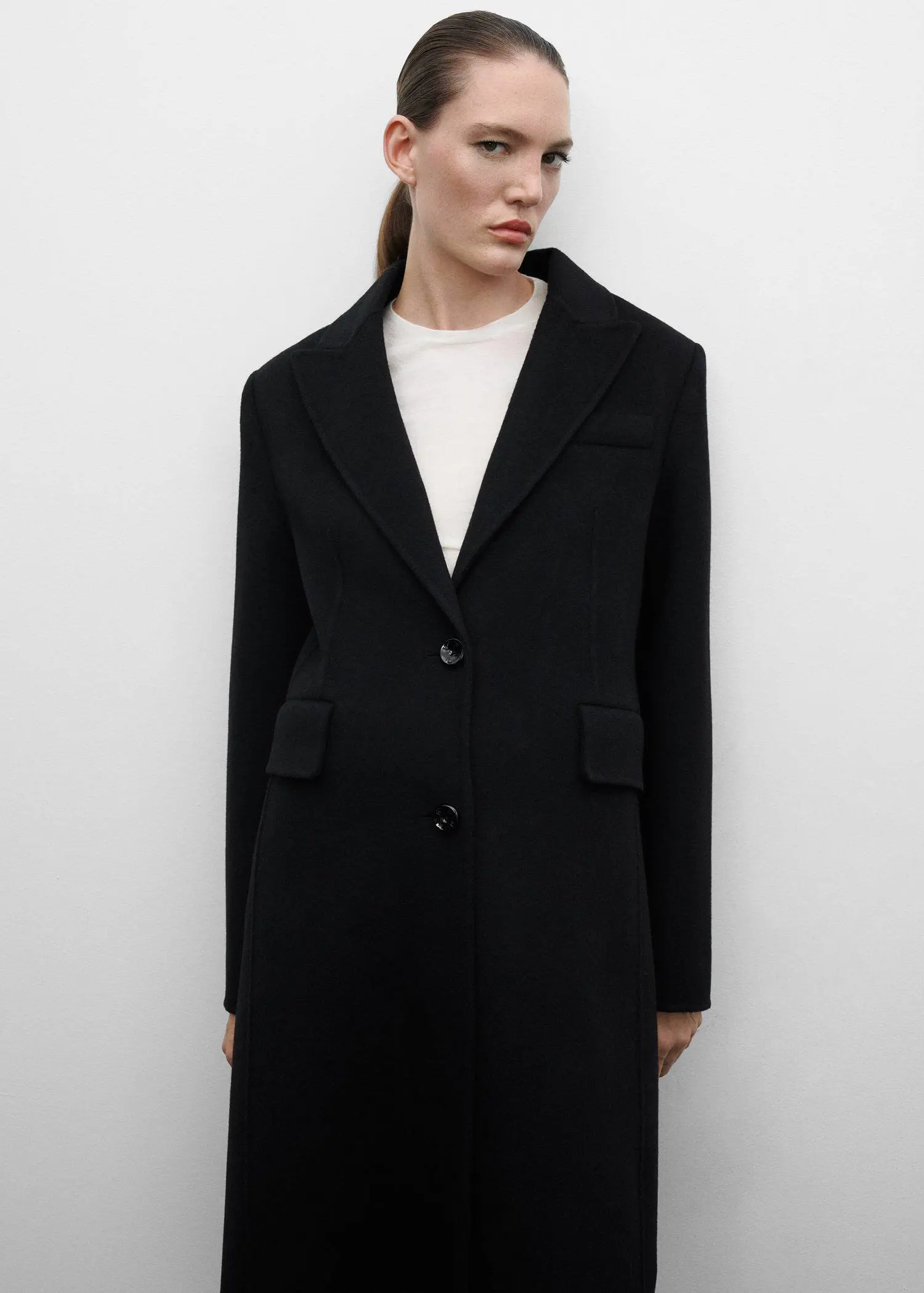 Mango Structured cashmere wool coat. 2