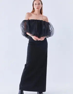 Black Sleeveless gown - 2 / BLACK