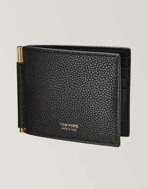 Grain Leather Money Clip Wallet