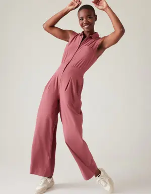 Athleta Brooklyn Heights Wide Leg Jumpsuit pink