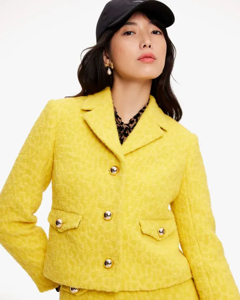 Kate Spade Tonal Leopard Textured Blazer. 2