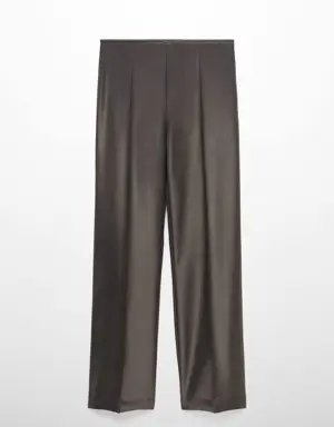 Metallic-effect trousers