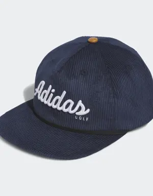 Corduroy Leather Five-Panel Rope Hat