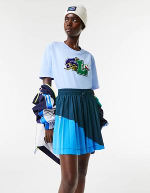 Women's Color-Block Nylon Pleated Skirt