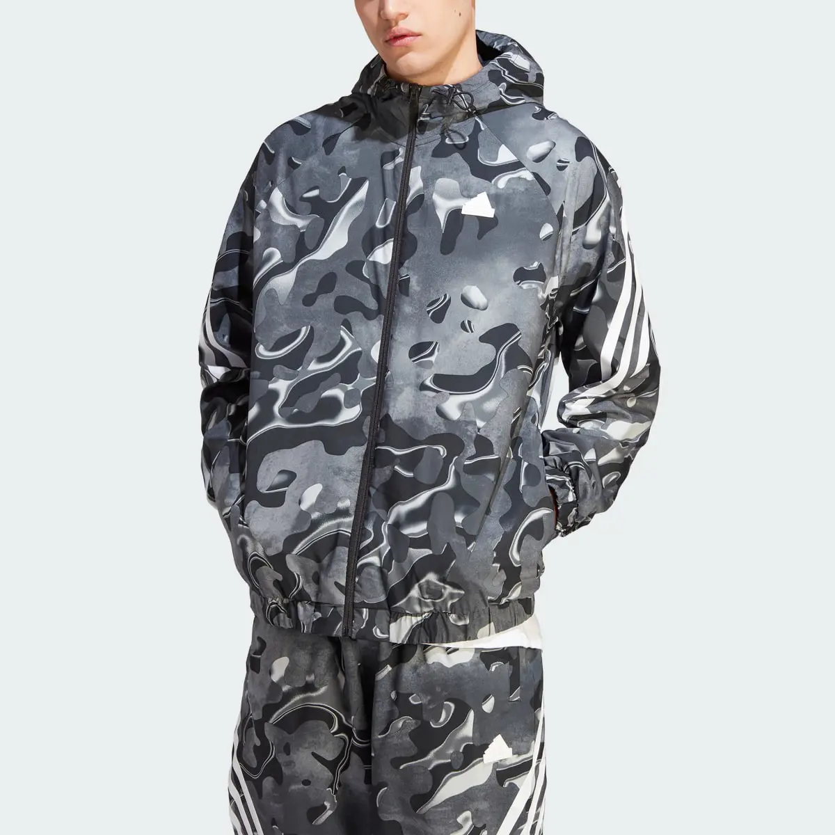 Adidas Future Icons Allover Print Full-Zip Hoodie. 1