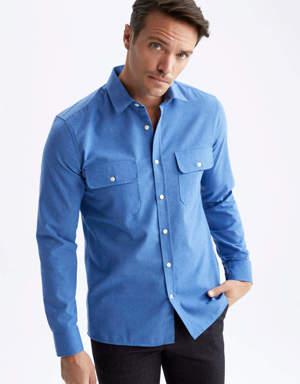 Defacto Modern Fit Polo Yaka Uzun Kollu Gömlek. 3 Defacto Modern Fit Polo Yaka Uzun Kollu Gömlek. 3