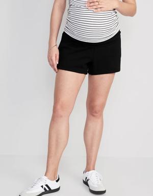 Old Navy Maternity Foldover-Waist Shorts -- 3-inch inseam gray