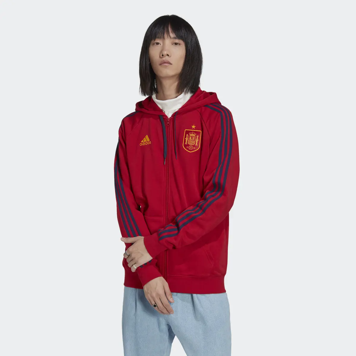 Adidas Spain 3-Stripes Full-Zip Hoodie. 2