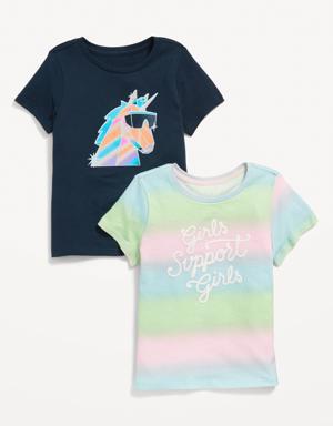Old Navy Short-Sleeve Graphic T-Shirt 2-Pack for Girls pink