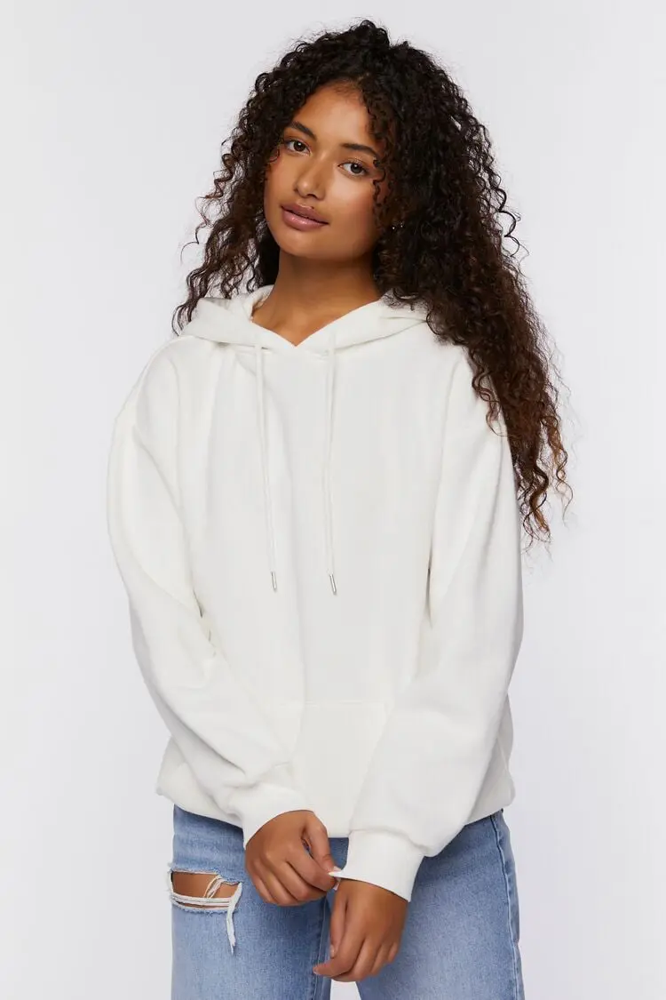 Forever 21 Forever 21 Studded Flame Cutout Hoodie Cream/Silver. 1