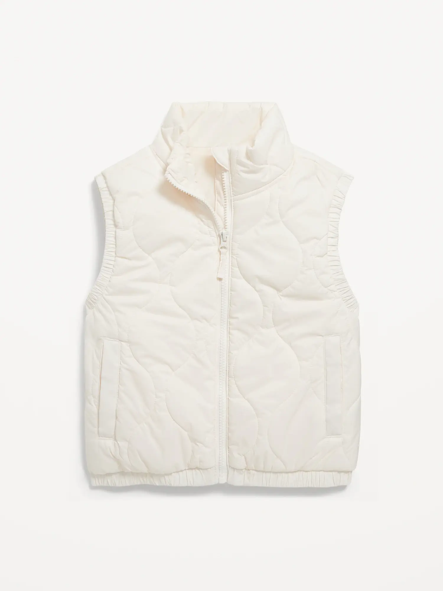 Old Navy Quilted Puffer Vest for Girls white. 1