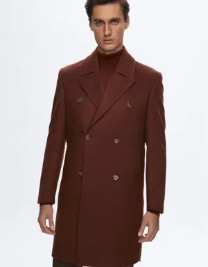 Damat Regular Fit Kiremit Kaşmir-Yün Karışımlı Palto