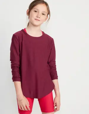 Old Navy Cloud 94 Soft Go-Dry Long-Sleeve T-Shirt for Girls red