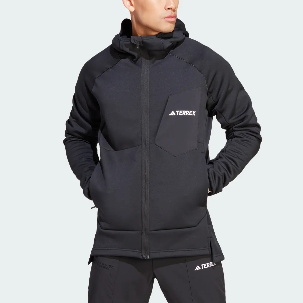 Adidas Terrex Xperior Medium Fleece Hooded Jacket. 1