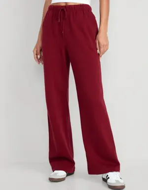 Extra High-Waisted Vintage Straight Lounge Sweatpants for Women red