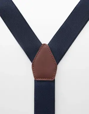 Adjustable elastic straps with leather details