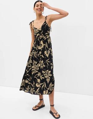 Empire Waist Midi Dress black