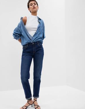 Gap Mid Rise Girlfriend Jeans blue